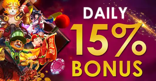 Bonus to 918Kiss/SCR888 dompet – 918Kiss Daily 15%.